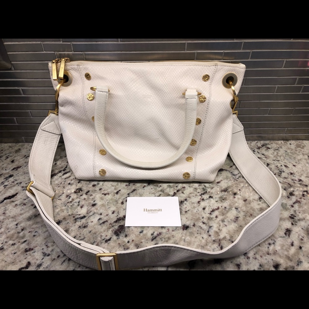 Hammitt White Shoulder Bag almost new!Beautiful gold look hardware!